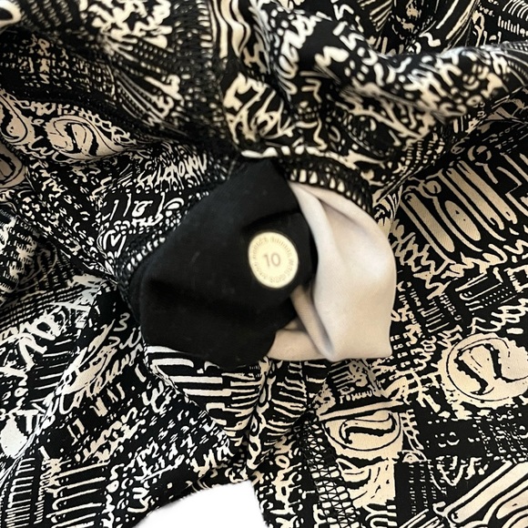 lululemon Wunder Train High Rise Tight 25” Tear It Up Alpine White Black size 10 - Picture 6 of 7